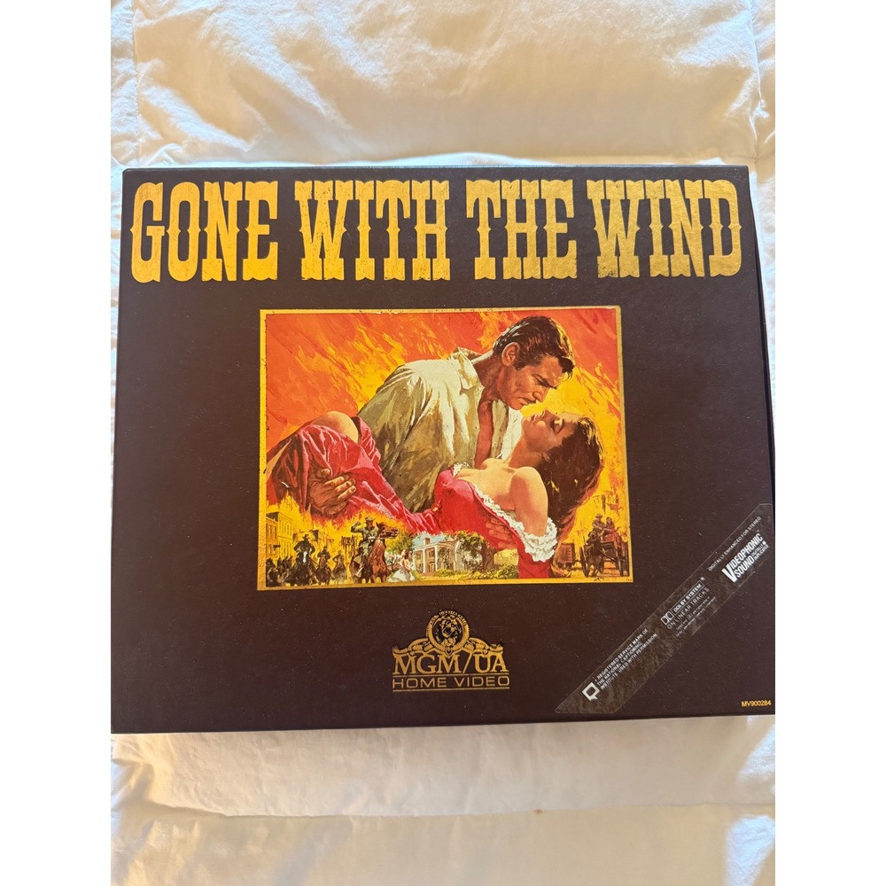 MGM/UA Gone With The Wind VHS Box‎ Set 2-Tape Gold/Black Excellent Vintage Class